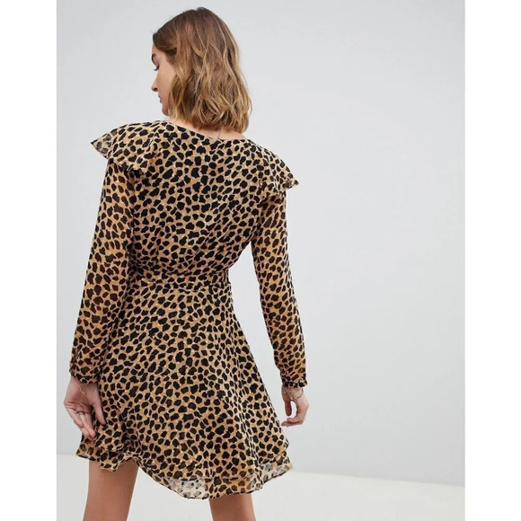 Free People Leopard Print Frenchie Mini Wrap Dress medium - Picture 17 of 17